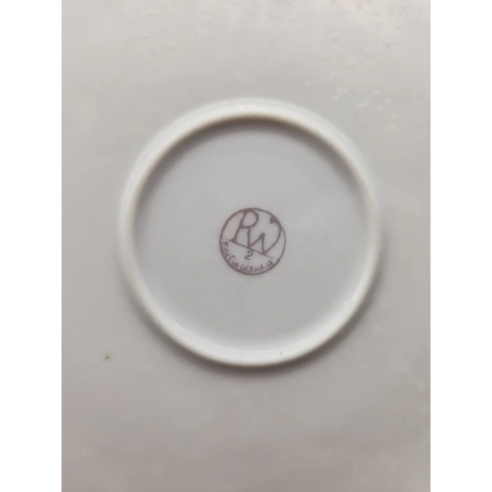 Rudolph Wachter RW Germany Orange Iridescent‎ 5 Porcelain Tea Cups Saucer Plates